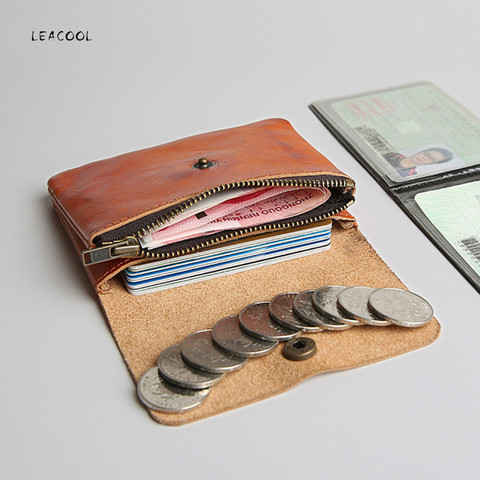 www. - Vintage Genuine Real Leather Women Short Wallets Small  Wallet Coin Pocket Card