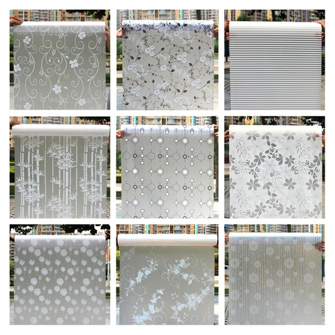 Decorative Privacy Vinyl Window Adhesive Film Window Sticker Decals Waterproof Sun UV Protection Bamboo Sliding Door Bathroom ► Photo 1/6