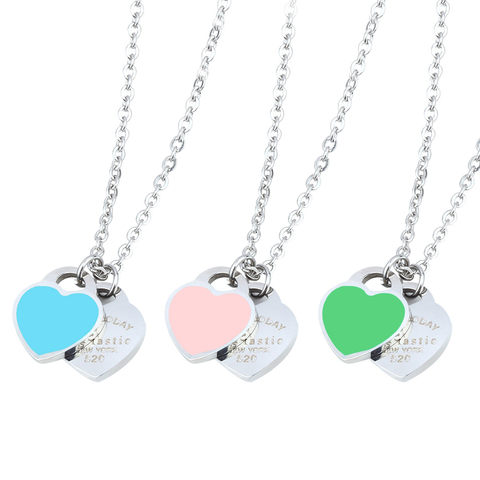 SHE WEIER Heart Necklace For Women Stainless Steel Necklace Pendants Jewelry Chocker Bijoux Femme Choker Collares ► Photo 1/6