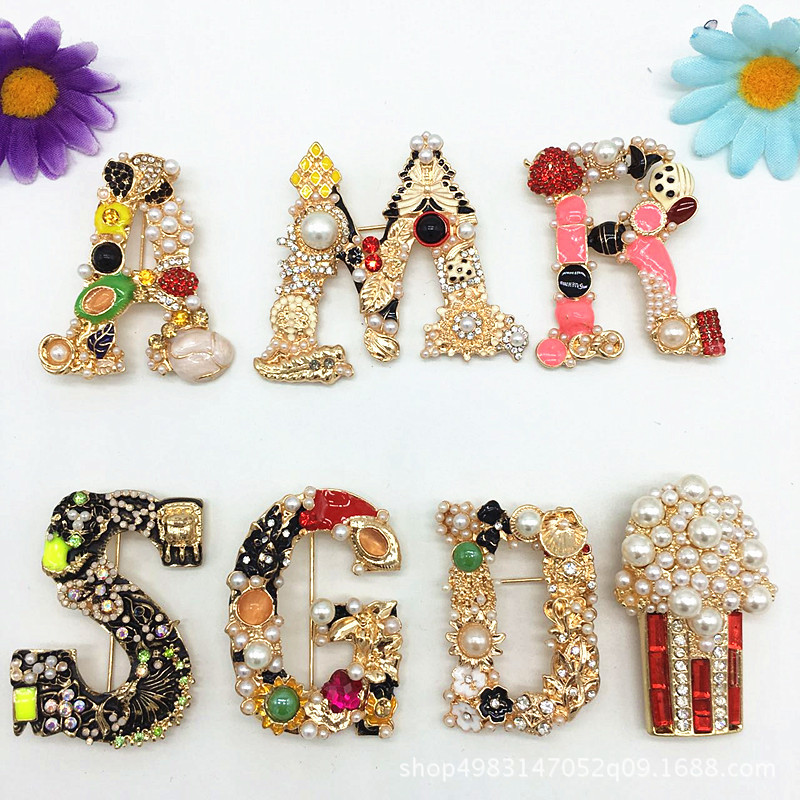 A-Z 1pcs Rhinestone English Alphabet Letter Applique 3D Iron On