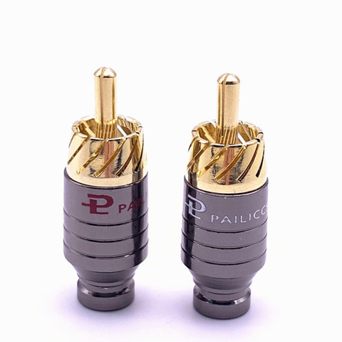 2pcs/1red+1white rca plug small hole lotus terminal car audio and video interface 24k gold Applicable wire diameter 5mm ► Photo 1/3