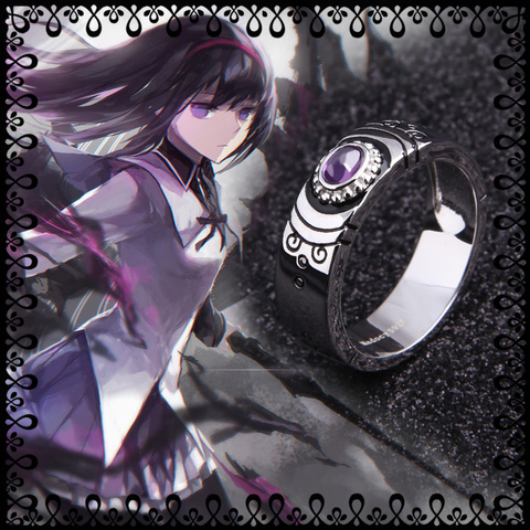 Anime Puella Magi Madoka Magica Akemi Homura Ring 925 Sterling Silver Finger Ring Jewelry Cosplay Props Xmas Gift ► Photo 1/5