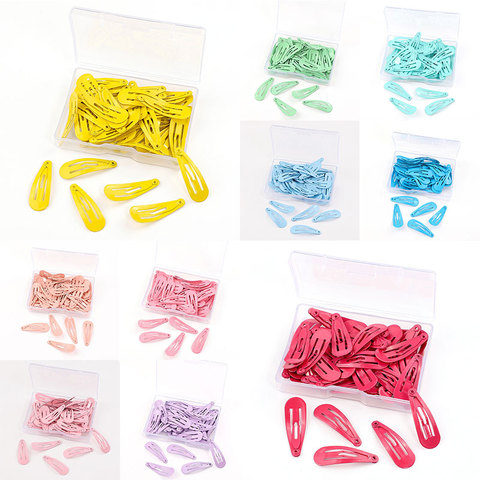 3CM 50Pcs/Box Snap Hair Clips For Baby Girls Solid Color Baby Kids Hairpins Metal Hairgrips Children Hair Barrettes Accessories ► Photo 1/6