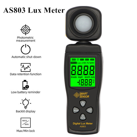 AS803 Luxmeter Digital Light Meter Lux Meter Photometer uv Meter UV Radiometer LCD Illuminometer Photometer Luminance Tester ► Photo 1/6