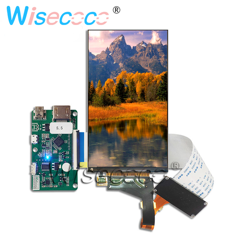 5.5 inch resolution 1440 * 2560 2K LCD display LS055R1SX04 50PIN 2USB HDMI new control driver board for Raspberry Pi 3D printer ► Photo 1/6