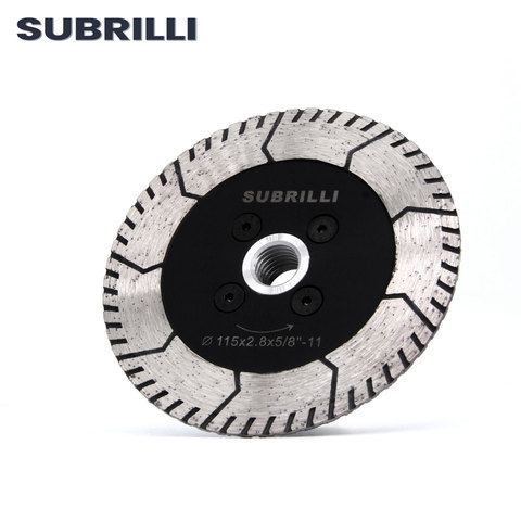 SUBRILLI 115mm Diamond Dual Saw Blade M14 Thread Hot Pressed Cutting Grinding Disc Stone Granite Marble Concrete Cut Blade 4.5