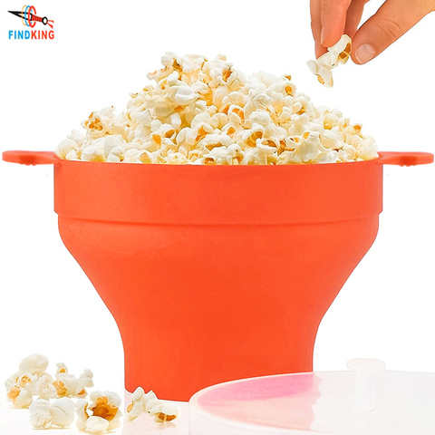 FINDKING high quality 290g DlY Collapsible Silicone Microwave Hot Air Popcorn Popper Bowl folding Silicone Popcorn maker ► Photo 1/5