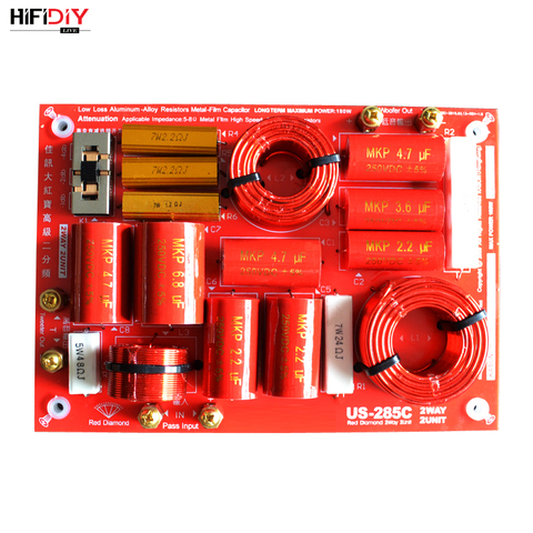 HIFIDIY LIVE US-285C 2 Way 2 speaker( tweeter + bass ) Unit HiFi HOME Speakers audio  Frequency Divider Crossover Filters ► Photo 1/6