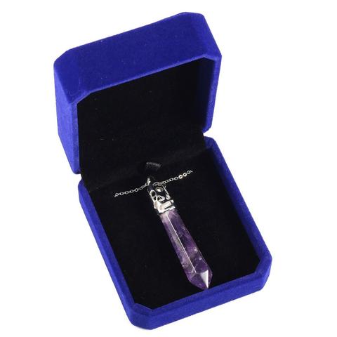 2022 New Natural Stone Crystal Pendant Necklace Jewelry Amethysts Crystal Pendant Ladies Necklace Alloy Chain Jewelry Gift Box ► Photo 1/6