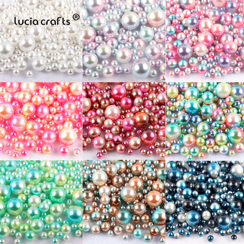 Lucia Crafts  360pcs  Random Mixed  No Holes Imitation Pearls Beads For DIY Crafts Jewelry Making Decor  E0614 ► Photo 1/4