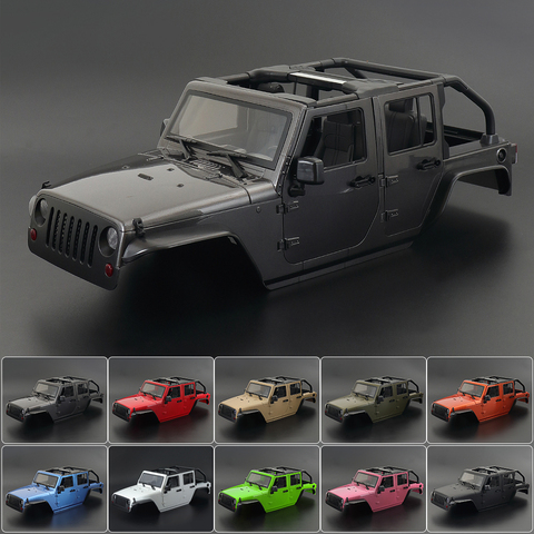 RC Car Wrangler Rubicon Convertible Hard Body Kit 313mm Wheelbase for 1/10 RC Crawler Axial SCX10 Traxxas TRX4 Redcat GEN8 ► Photo 1/6