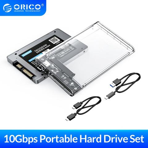 2.5 inch Transparent Type-C USB3.1 to SATA SSD Case External