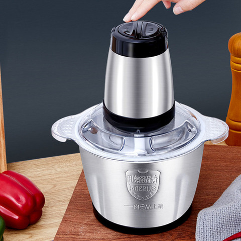 2 Speeds 2L Electric Meat Chopper Vegetable Grinder Mincer Food Processor Cutter Slicer 304 Stainless Steel 220V ► Photo 1/6