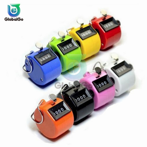 4 Digit Number Counters Hand Finger Mechanical Manual Counting Tally Clicker Timer Outdoor Sport Golf Soccer Counter Key Ring ► Photo 1/6