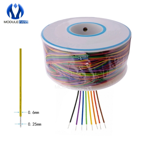 250M 30 AWG 8-Wire 0.25mm B-30-1000 UL1423 Colored Insulation Cable Copper Core Test Wrapping Wire Tinned Copper Solid Wire Line ► Photo 1/6