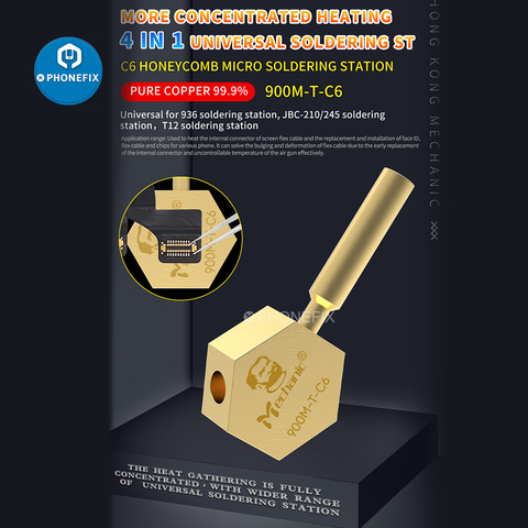 Mechanic 900M-T-C6 Honeycomb Micro-soldering Station BGA PCB Soldering Tip Heating Repair for T12 JBC-210/245 Soldering Station ► Photo 1/5