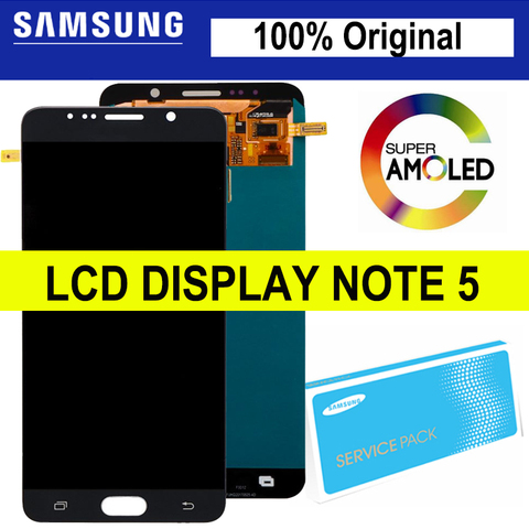 100% Original 5.7'' LCD For SAMSUNG Note 5 Display N9200 N920T N920A N920I N920G Touch Screen Digitizer With Frame Repair Parts ► Photo 1/3
