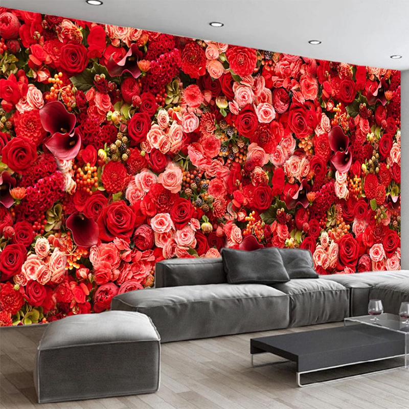 Custom 3D Wallpaper Modern Romantic Red Rose Flowers Photo Wall Murals  Wedding House Living Room Bedroom Background Wall Papers - Price history &  Review | AliExpress Seller - JiaDou Commodity Co., Ltd 