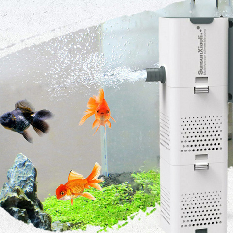 Aquarium Filter Pump 4 In 1 Fish Tank Submersible Air Oxygen Internal Pump aquarium air pump Wave pump aquarium powerhead pump ► Photo 1/6