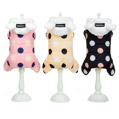 Soft Dot Warm Pet Clothes for Dog Windproof Jackets Outdoor Fleece Hooded Coats Dog Jumpsuit Rompers Drop Shipping ► Photo 1/6