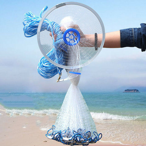 2.4m/7.87ft Diameter Fishing Cast Net Mesh Spread Whire Nest US Hand Throwing Catch Fish Nylon Network Spin Diameter Bait Sinker ► Photo 1/6