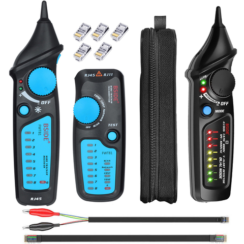 BSIDE Network Cable Tracker Kit RJ11/RJ45/Cat5/Cat6 Telephone Wire Tracer Toner Ethernet LAN Tester Detector Line Finder Tools ► Photo 1/6