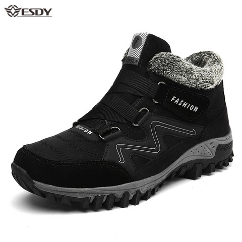 Brand Men Snow Boots Winter Plush Warm Men Boots Work Shoes Comfortable Casual Unisex Ankle Snow Boots Botas Mujer Invierno ► Photo 1/6