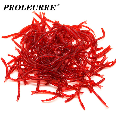 200pcs/Lot Mini Red Worm Soft Lure Fishy Smell Fishing Lures Wobblers 20mm Carp Bass Silicone bait Isca Artificial Tackle ► Photo 1/5