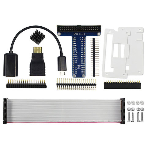 Raspberry Pi Zero/ Zero W Starter Kit 8 In 1 USB OTG Host Cable Mini HDMI to HDMI Adapter GPIO Interface Header Acrylic Case ► Photo 1/6