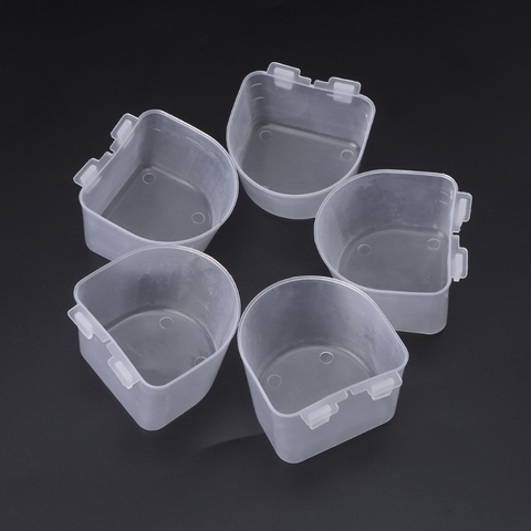 5 PCS / Set Parrot Bird Hamster Flat Bottom Feeding Cup Hanging Drinking Food Bowl Tools ► Photo 1/6