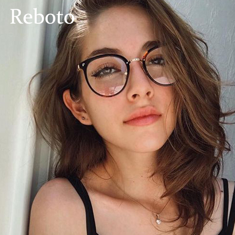 Vintage Round Anti blue light women computer glasses frame fashion Brand designer Clear lens Transparent women's eyeglass frame ► Photo 1/6