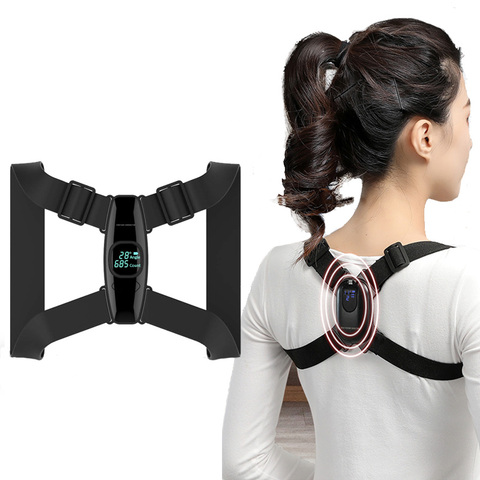 Smart Back Support Back Posture Corrector Intelligent Angle Sensor Vibration Reminder USB Charging LED Screen Children Adults ► Photo 1/6