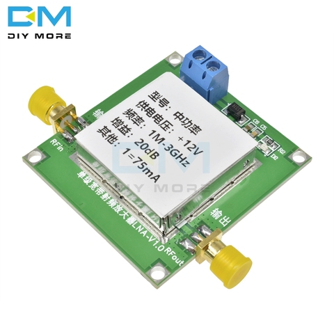 1-3000MHz 2.4GHz High Gain 20dB LNA RF Broadband Low Noise Amplifier ModuleDC 12V 75mA UHF HF VHF with Shielded Enclosure ► Photo 1/6