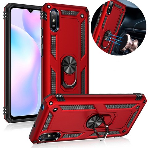 For Xiaomi Redmi 9 Case Shockproof Armor Phone Case for Redmi 9A Ring Stand Bumper Silicone Phone Back Cover ► Photo 1/6