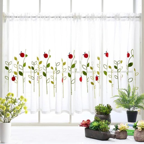 Ladybug Short Curtains For Living room Tulle Window Curtains For The Kitchen Sheer Voile Curtain Window Screening DL-WP121&50 ► Photo 1/6