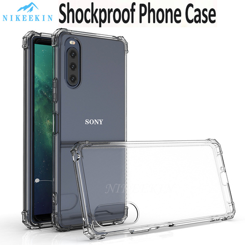 Shockproof Armor Soft TPU Clear Case For Sony Xperia 1 II 10 II 5 8 Clear Silicone Cover For Sony Xperia 5 II XA3 Ultra XZ3 XZ4 ► Photo 1/6