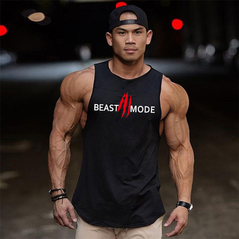 Gym Deltoid Brand Clothing Beast Mode Bodybuilding Tank Top Men Fitness Singlet Sleeveless Shirt Solid Cotton Muscle Undershirt ► Photo 1/6