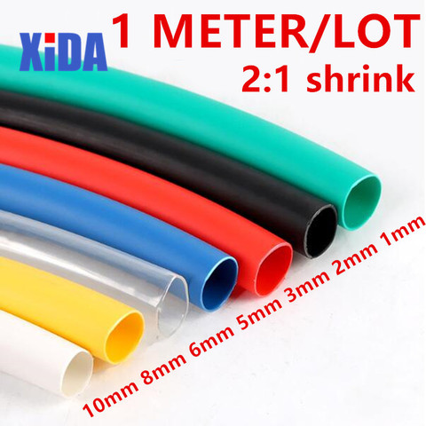 Heat Shrink tube 1 Meter 2:1 color 1 2 3 5 6 8 10mm Diameter Heatshrink Tubing Wire Connector Wrap Wire Repair Tube Cable Sleeve ► Photo 1/6