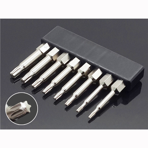 8Pcs Set Security Bit Set Tamper Proof Screwdriver Drill Bit Screw Driver Bits Hex Torx Flat Head 1/4