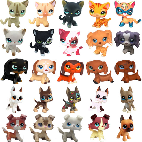 LPS CAT rare pet shop cute toys cat collection stand short hair kitten dachshund dog collie great dane spaniel original figure ► Photo 1/6