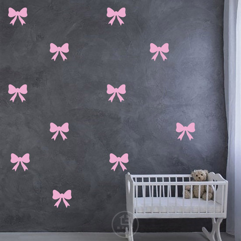 Bow Wall Stickers Baby Girl Wall Decals for Kids Room Bedroom Living room Home Decoration DIY Stickers Nursery Room Stickers ► Photo 1/6