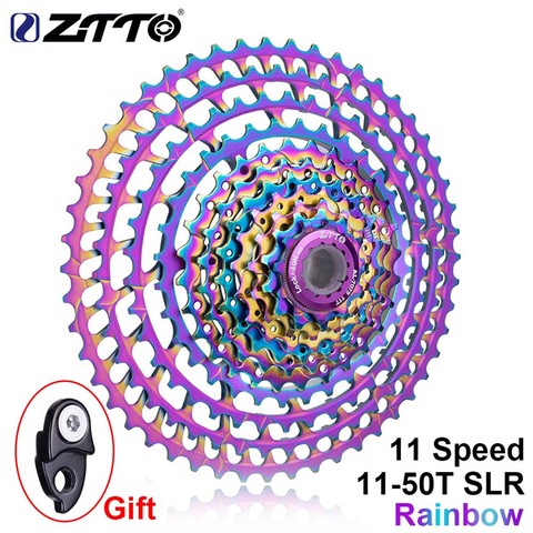 ZTTO MTB 11Speed 11-50T Rainbow SLR Bicycle Cassette 11v HG Compatible Ultralight 370g CNC Freewheel Mountain Bike GX Sprocket ► Photo 1/1