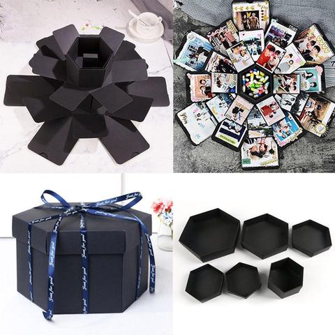 Boy Girl Surprise Box Gifts Anniversary 5 Layer 6 Sided Memory Explosion Photo Display Storage Box Ribbon DIY Album Wedding Gift ► Photo 1/6