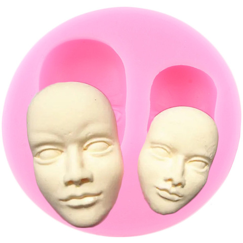 Human Face Silicone Mold DIY Doll Candy Polymer Clay Resin Molds Fondant Cake Decorating Tools Chocolate Cupcake Topper Moulds ► Photo 1/6