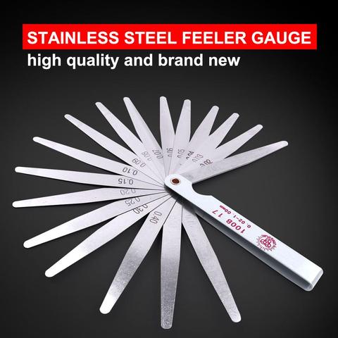 Professional Stainless Steel Metric Feeler Gauge 100mm 0.02-1.00mm Thickness 17 Blades Feeler Gauge for Gap Valve Measure Tool ► Photo 1/6