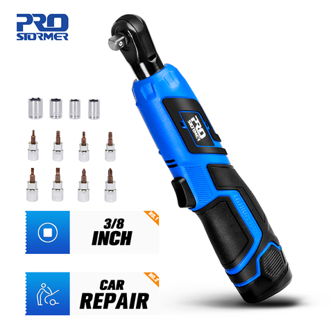 40Nm Cordless Electric Wrench 12V 3/8 Ratchet Wrench to Removal Screw Nut Car Repair Tool Angle Drill Screwdriver by PROSTORMER ► Photo 1/6