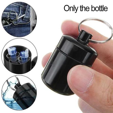 Mini Drug Bottle Holder Aluminum Alloy Medicine Container Small Portable Pill Box Case Waterproof  Keychain Keep Tool ► Photo 1/6