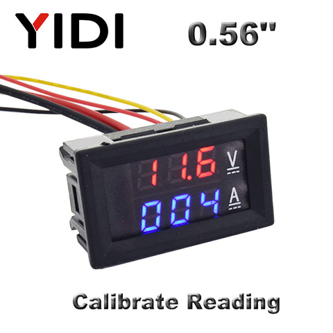 0.56'' Digital Voltmeter Ammeter DC 0-100V AC60-500V 1A 10A 50A 100A Red Blue LED display Voltage Current Meters Tester Detector ► Photo 1/6