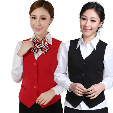 2022 New Women Elegant OL Waistcoat Vest Gilet V-Neck Business Career Ladies Tops Office Formal Work Wear Outerwear ► Photo 1/6