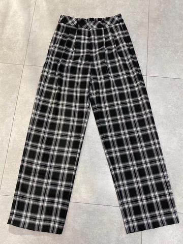 Autumn and winter new high waist back elastic Plaid wide leg pants ► Photo 1/4